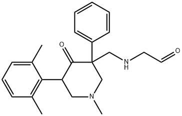 [[[5-(2,6-Dimethylphenyl)-1-methyl-4-oxo-3-phenyl-3-piperidinyl]methyl]amino]acetaldehyde 구조식 이미지