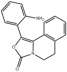 3H-Oxazolo[4,3-a]isoquinolin-3-one,  1-(2-aminophenyl)-5,6-dihydro- 구조식 이미지