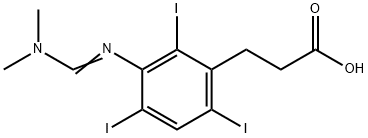 3-[[(dimethylamino)methylene]amino]-3-(2,4,6-triiodophenyl)propionic acid 구조식 이미지