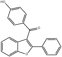 (4-하이드록시페닐)(2-페닐-3-벤조푸라닐)메타논 구조식 이미지