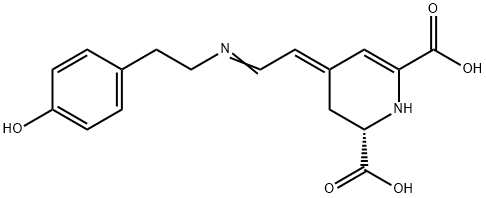 1,2,3,4-Tetrahydro-4-[2-[[2-(4-hydroxyphenyl)ethyl]imino]ethylidene]pyridine-2,6-dicarboxylic acid Structure