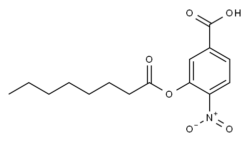 4-NITRO-3-(OCTANOYLOXY)BENZOIC ACID 구조식 이미지