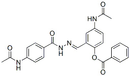 Benzoic acid 4-(acetylamino)-2-[[2-[4-(acetylamino)benzoyl]hydrazono]methyl]phenyl ester Structure