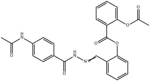 2-아세틸옥시벤조산2-[[2-[4-(아세틸아미노)벤조일]히드라조노]메틸]페닐에스테르 구조식 이미지