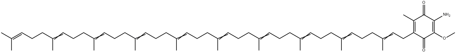 2-amino-5-(3,7,11,15,19,23,27,31,35,39-decamethyl-2,6,10,14,18,22,26,30,34,38-tetracontanedecaenyl)-3-methoxy-6-methyl-p-benzoquinone 구조식 이미지