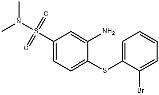 3-아미노-4-[(브로모페닐)티오]-N,N,디메틸-벤젠설폰아미드 구조식 이미지