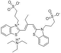 3-(3-SULFOPROPYL)-2-(2-(3-(3-SULFOPROPYL)-2(3H)-BENZOTHIAZOLYLIDENE)-METHYL)-1-BUTENYL)-BENZOTHIAZOLIUM HYDROXIDE, INNER SALT,TRIETHYLAMINE SALT Structure