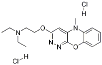 N,N-Diethyl-2-[(5-methyl-5H-pyridazino[3,4-b][1,4] benzoxazin-3-yl)oxy]ethanamine dihydrochloride 구조식 이미지