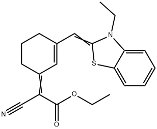 ACETIC ACID, CYANO[3-[[3-ETHYL-2(3H)-BENZOTHIAZOLYLIDENE]METHYL]-2-CYCLOHEXEN-1-YLIDENE]-, ETHYL ESTER Structure