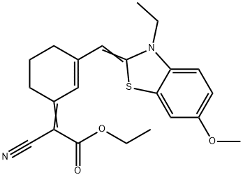 ACETIC ACID, CYANO[3-[(3-ETHYL-6-METHOXY-2(3H)-BENZOTHIAZOLYLIDENE)METHYL]-2-CYCLOHEXEN-1-YLIDENE]-, ETHYL ESTER Structure