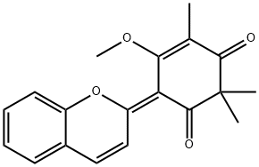 (6E)-6-(2H-1-Benzopyran-2-ylidene)-5-methoxy-2,2,4-trimethyl-4-cyclohexene-1,3-dione Structure