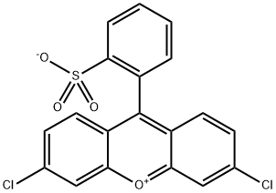 3,6-dichloro-9-(2-sulphonatophenyl)xanthylium Structure