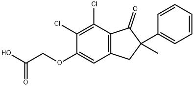 [(6,7-dichloro-2,3-dihydro-2-methyl-1-oxo-2-phenyl-1H-inden-5-yl)oxy]acetic acid  Structure