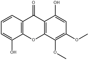 1,5-Dihydroxy-3,4-dimethoxy-9H-xanthen-9-one Structure