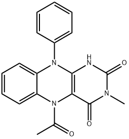 Benzo[g]pteridine-2,4(1H,3H)-dione,  5-acetyl-5,10-dihydro-3-methyl-10-phenyl- Structure