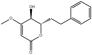 (5S,6S)-4-Methoxy-5-hydroxy-6-phenethyl-5,6-dihydro-2H-pyran-2-one 구조식 이미지