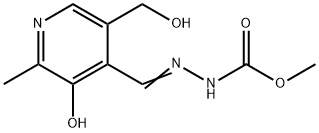 Hydrazinecarboxylic acid, [[3-hydroxy-5-(hydroxymethyl)-2-methyl-4-pyridinyl]methylene]-, methyl ester (9CI) Structure