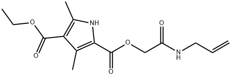 1H-Pyrrole-2,4-dicarboxylicacid,3,5-dimethyl-,4-ethyl2-[2-oxo-2-(2-propenylamino)ethyl]ester(9CI) Structure