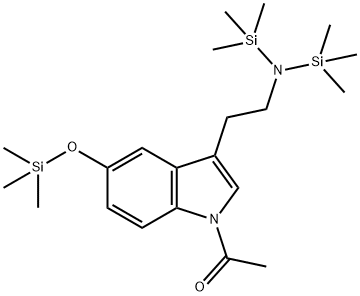 N,N-Bis(trimethylsilyl)-1-acetyl-5-[(trimethylsilyl)oxy]-1H-indole-3-ethanamine Structure