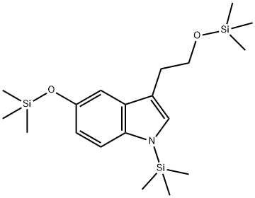 1H-Indole, 1-(trimethylsilyl)-5-[(trimethylsilyl)oxy]-3-[2-[(trimethyl silyl)oxy]ethyl]- 구조식 이미지