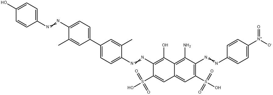 4-amino-5-hydroxy-6-[[4'-[(4-hydroxyphenyl)azo]-3,3'-dimethyl[1,1'-biphenyl]-4-yl]azo]-3-[(4-nitrophenyl)azo]naphthalene-2,7-disulphonic acid 구조식 이미지