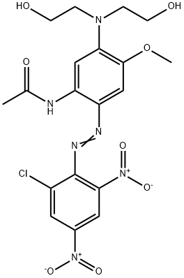 N-[5-[bis(2-hydroxyethyl)amino]-2-[(2-chloro-4,6-dinitrophenyl)azo]-4-methoxyphenyl]acetamide 구조식 이미지