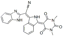 alpha-[2,3-dihydro-3-(tetrahydro-1,3-dimethyl-2,4,6-trioxo-5(2H)-pyrimidinylidene)-1H-isoindol-1-ylidene]-1H-benzimidazole-2-acetonitrile 구조식 이미지