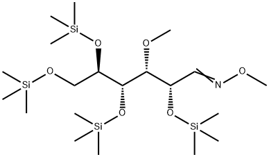 3-O-Methyl-2-O,4-O,5-O,6-O-tetrakis(trimethylsilyl)-D-glucose O-methyl oxime 구조식 이미지