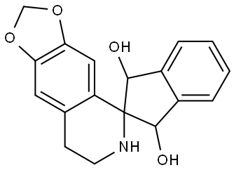 1',3',7,8-Tetrahydrospiro[1,3-dioxolo[4,5-g]isoquinoline-5(6H),2'-[2H]indene]-1',3'-diol 구조식 이미지