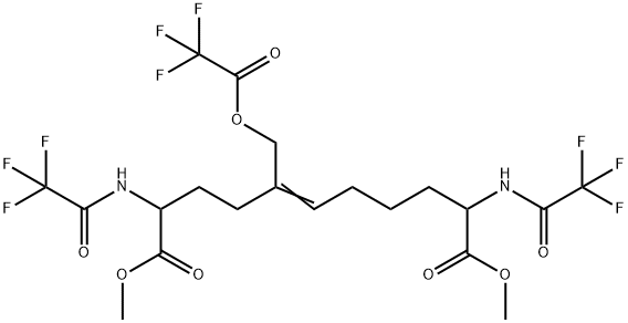 2,10-비스[(트리플루오로아세틸)아미노]-5-[[(트리플루오로아세틸)옥시]메틸]-5-운데센디오익산디메틸에스테르 구조식 이미지