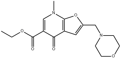 푸로[2,3-b]피리딘-5-카르복실산,4,7-디히드로-7-메틸-2-(4-모르폴리닐메틸)-4-옥소-,에틸에스테르 구조식 이미지