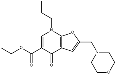 푸로[2,3-b]피리딘-5-카르복실산,4,7-디하이드로-2-(4-모르폴리닐메틸)-4-옥소-7-프로필-,에틸에스테르 구조식 이미지