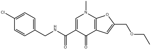 Furo[2,3-b]pyridine-5-carboxamide,  N-[(4-chlorophenyl)methyl]-2-(ethoxymethyl)-4,7-dihydro-7-methyl-4-oxo- 구조식 이미지