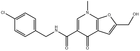 Furo[2,3-b]pyridine-5-carboxamide,  N-[(4-chlorophenyl)methyl]-4,7-dihydro-2-(hydroxymethyl)-7-methyl-4-oxo- 구조식 이미지