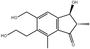 (2S,3S)-2,3-Dihydro-3-hydroxy-6-(2-hydroxyethyl)-5-hydroxymethyl-2,7-dimethyl-1H-inden-1-one 구조식 이미지