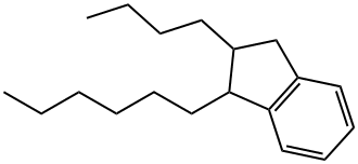 2-부틸-1-헥실-2,3-디하이드로-1H-인덴 구조식 이미지
