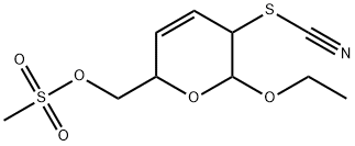 Thiocyanic acid 2-ethoxy-3,6-dihydro-6-[[(methylsulfonyl)oxy]methyl]-2H-pyran-3-yl ester Structure