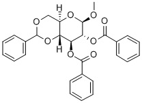 METHYL 2,3-DI-O-BENZOYL-4,6-O-BENZYLIDENE-BETA-D-GLUCOPYRANOSIDE 구조식 이미지