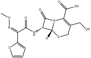 [6R-[6alpha,7beta(Z)]]-7-[2-furyl(methoxyimino)acetamido]-3-(hydroxymethyl)-8-oxo-5-thia-1-azabicyclo[4.2.0]oct-2-ene-2-carboxylic acid Structure