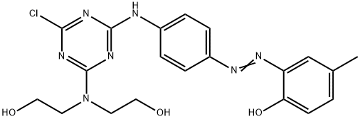 2-[[4-[[4-[bis(2-hydroxyethyl)amino]-6-chloro-1,3,5-triazin-2-yl]amino]phenyl]azo]-p-cresol Structure