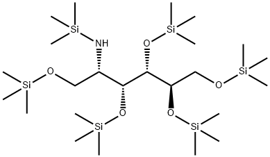 1-O,3-O,4-O,5-O,6-O-Pentakis(trimethylsilyl)-2-[(trimethylsilyl)amino]-2-deoxy-D-glucitol Structure