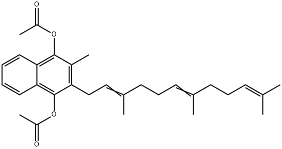 2-Methyl-3-(3,7,11-trimethyl-2,6,10-dodecatrienyl)-1,4-naphthalenediol diacetate Structure