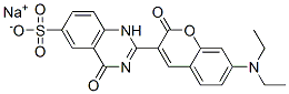 sodium 2-[7-(diethylamino)-2-oxo-2H-1-benzopyran-3-yl]-1,4-dihydro-4-oxoquinazoline-6-sulphonate Structure