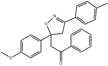 2-[4,5-Dihydro-5-(4-methoxyphenyl)-3-(4-methylphenyl)isoxazol-5-yl]-1-phenylethanone 구조식 이미지