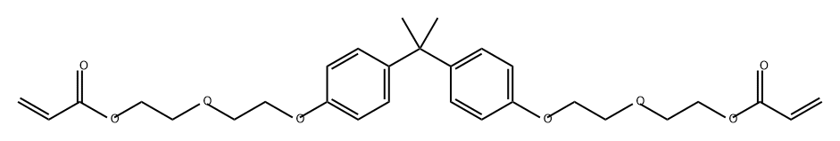 2-프로펜산(1-메틸에틸리덴)비스(4,1-페닐렌옥시-2,1-에탄디일옥사-2,1-에탄디일)에스터 구조식 이미지