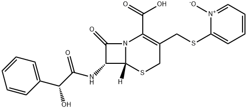 2-[[(7R)-7-[[(R)-2-Phenyl-2-hydroxy-1-oxoethyl]amino]-4-carboxycepham-3-en-3-yl]methylthio]pyridine 1-oxide Structure