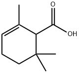 2,6,6-trimethylcyclohex-2-ene-1-carboxylic acid 구조식 이미지