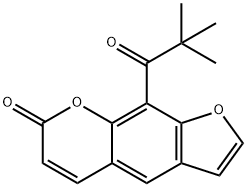 9-(2,2-Dimethyl-1-oxopropyl)-7H-furo[3,2-g][1]benzopyran-7-one 구조식 이미지