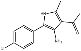 1-[4-Amino-5-(p-chlorophenyl)-2-methyl-1H-pyrrol-3-yl]ethanone 구조식 이미지