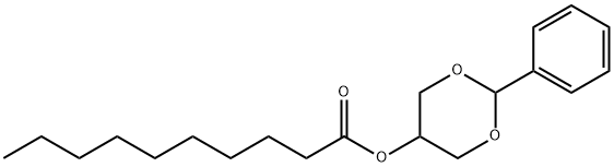 Decanoic acid 2-phenyl-1,3-dioxan-5-yl ester Structure